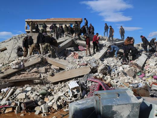 Schade na aardbeving Syrië/Turkije