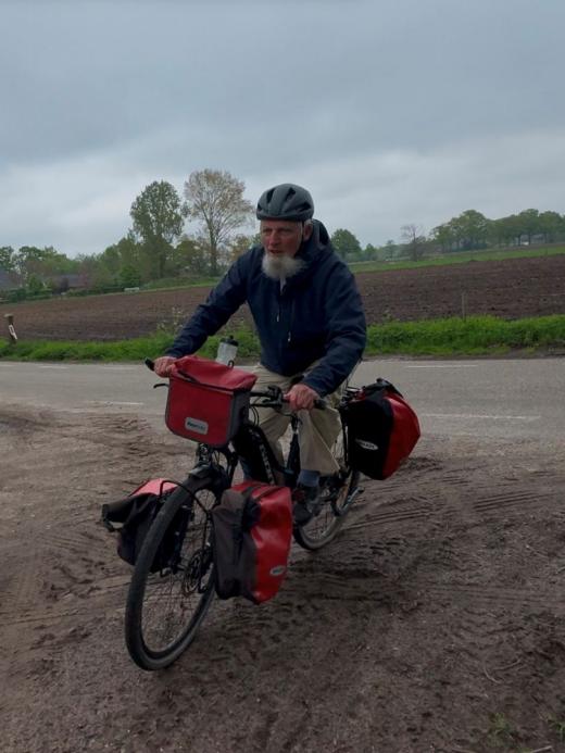 Jan Simmering op de fiets